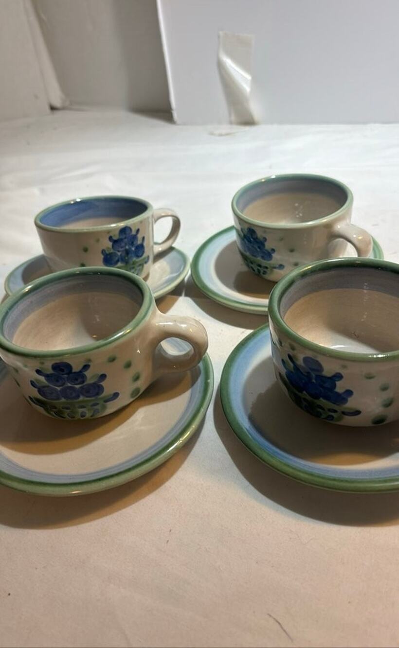 M.A. Hadley Pottery Cup and Saucer Set